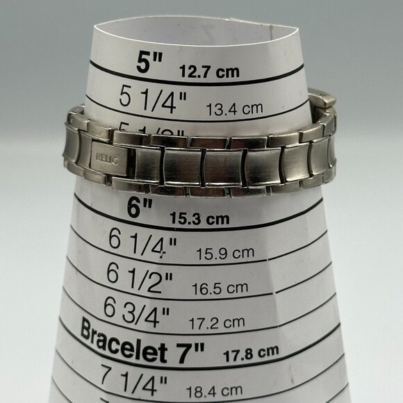 Relic Watch Women Silver Tone Rectangle Dial Water Resistant New Battery 6 Inch - Picture 9 of 12